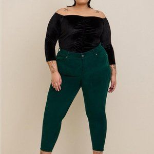 Bombshell Skinny Corduroy High-Rise Jean Emerald Size 16